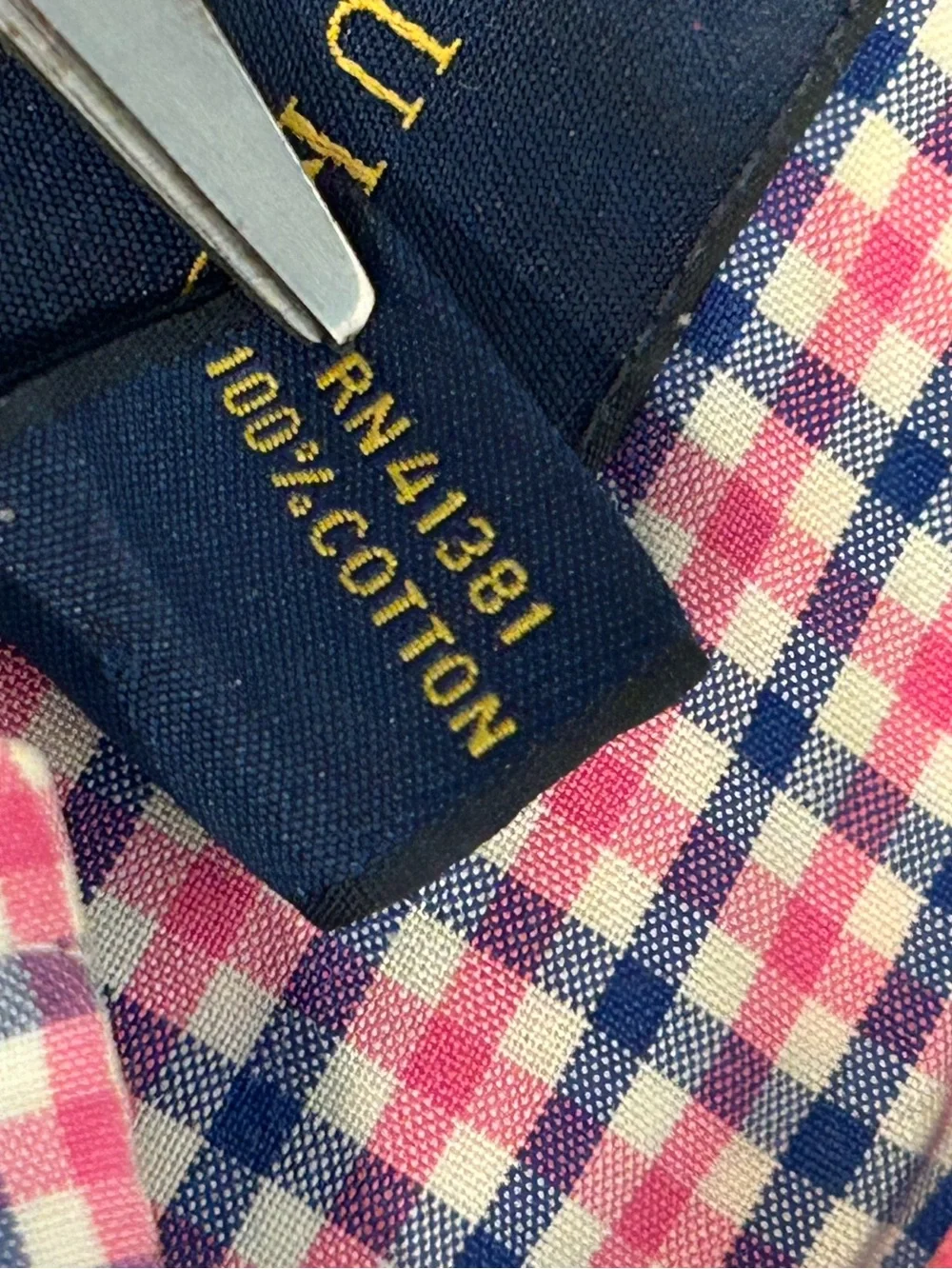 Polo Ralph Lauren 100% Cotton Button Down Shirt Blue Pink Plaid Preppy Coastal L